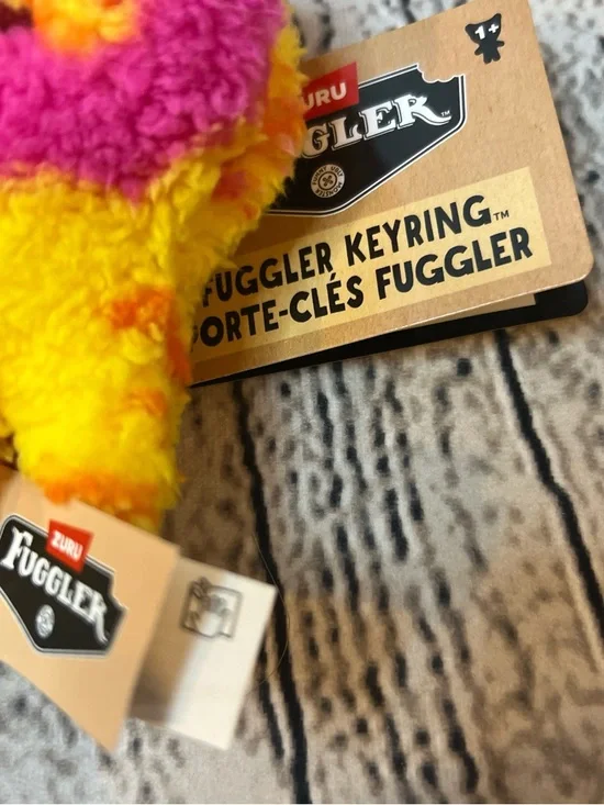 ZURU Fuggler Yellow & Pink Plush Keyring - Picture 3 of 4